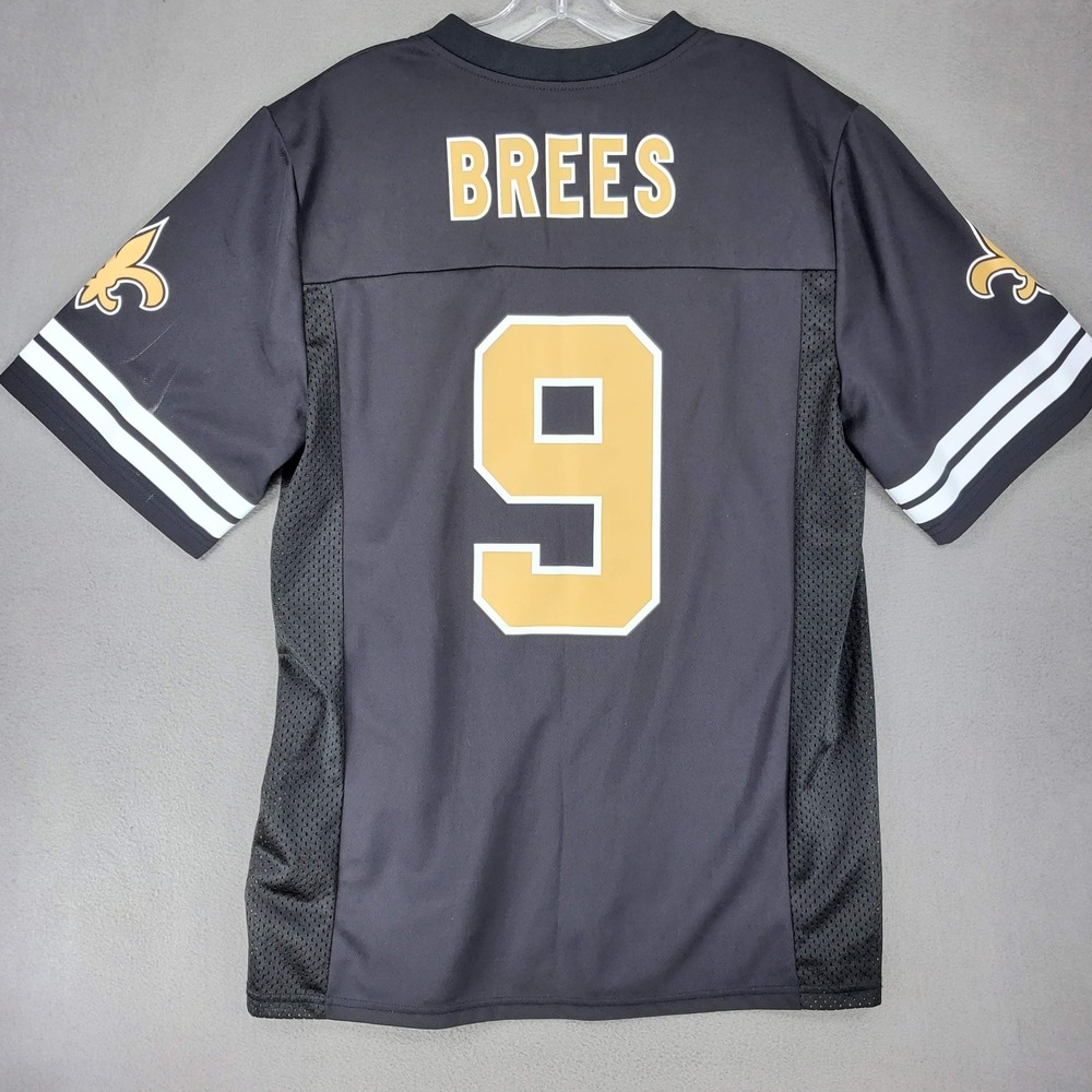NFL Team Apparel Jersey Mens XL Black Drew Brees New Orleans Saints 9 Football